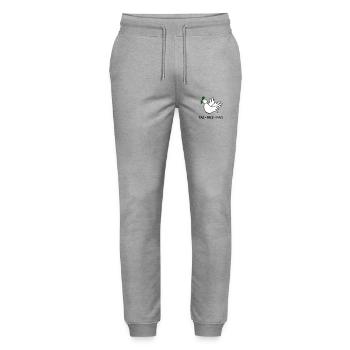 Peace - Stanley/Stella Mover Unisex Organic Jogging Trousers - heather grey - Front - Marisol (170cm) & Nik (191cm)