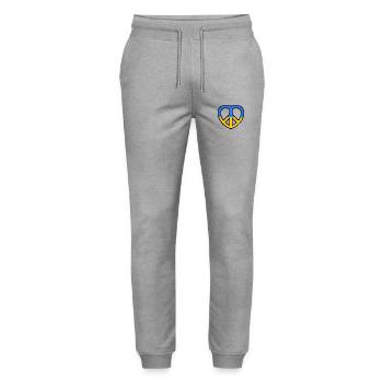 Ukraine - Stanley/Stella Unisex Bio Jogginghose Mover  - Grau meliert - Vorne - Marisol (170cm) & Nik (191cm)