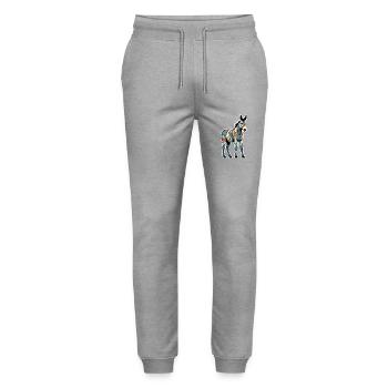 Esel / Tier /Grautier / Mähne / iah / Lasstier - Stanley/Stella Unisex Bio Jogginghose Mover  - Grau meliert - Vorne - Marisol (170cm) & Nik (191cm)