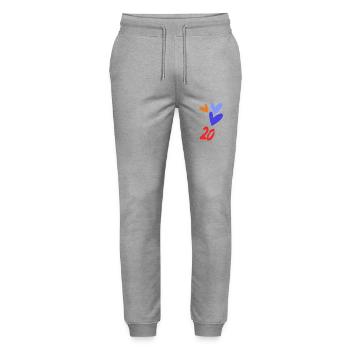20. 20 YEARS. 20TH ANNIVERSARY. BIRTHDAY 20 YEARS. - Stanley/Stella Mover Unisex Organic Jogging Trousers - heather grey - Front - Marisol (170cm) & Nik (191cm)