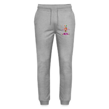Carnival | Clown | Helau Funny | Carnival - Stanley/Stella Mover Unisex Organic Jogging Trousers - heather grey - Front - Marisol (170cm) & Nik (191cm)