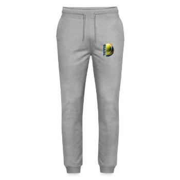 L’ du tennis - Pantalon de jogging bio MOVER Stanley/Stella unisexe - gris chiné - Devant - Marisol (170cm) & Nik (191cm)