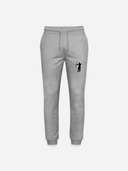 Archery Man Silhouette - Stanley/Stella Mover Unisex Organic Jogging Trousers - heather grey