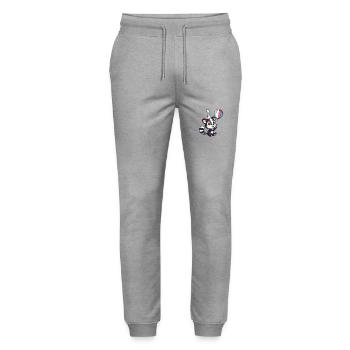 Skunk Anniversaire Bébé - Pantalon de jogging bio MOVER Stanley/Stella unisexe - gris chiné - Devant - Marisol (170cm) & Nik (191cm)
