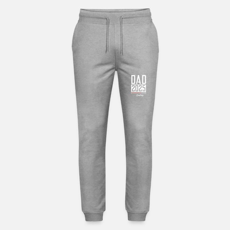 Dad 2025 Papa Loading Saying - Stanley/Stella Mover Unisex Organic Jogging Trousers - heather grey