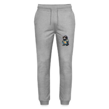Robbe Tier Lustig Sommer - Stanley/Stella Unisex Bio Jogginghose Mover  - Grau meliert - Vorne - Marisol (170cm) & Nik (191cm)