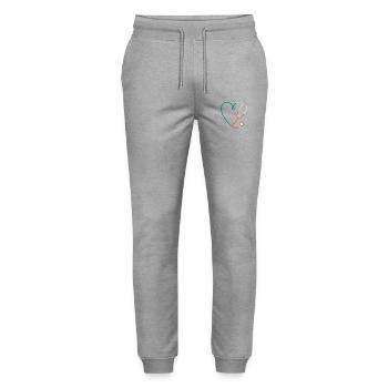 Krankenschwester-Stethoskop Herzpfleger Medic Geschenk - Stanley/Stella Unisex Bio Jogginghose Mover  - Grau meliert - Vorne - Marisol (170cm) & Nik (191cm)
