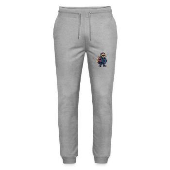 Snail Funny Winter - Stanley/Stella Mover Unisex Organic Jogging Trousers - heather grey - Front - Marisol (170cm) & Nik (191cm)