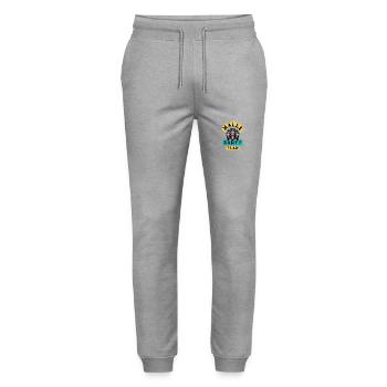 Malle Party Team - Stanley/Stella Mover Unisex Organic Jogging Trousers - heather grey - Front - Marisol (170cm) & Nik (191cm)