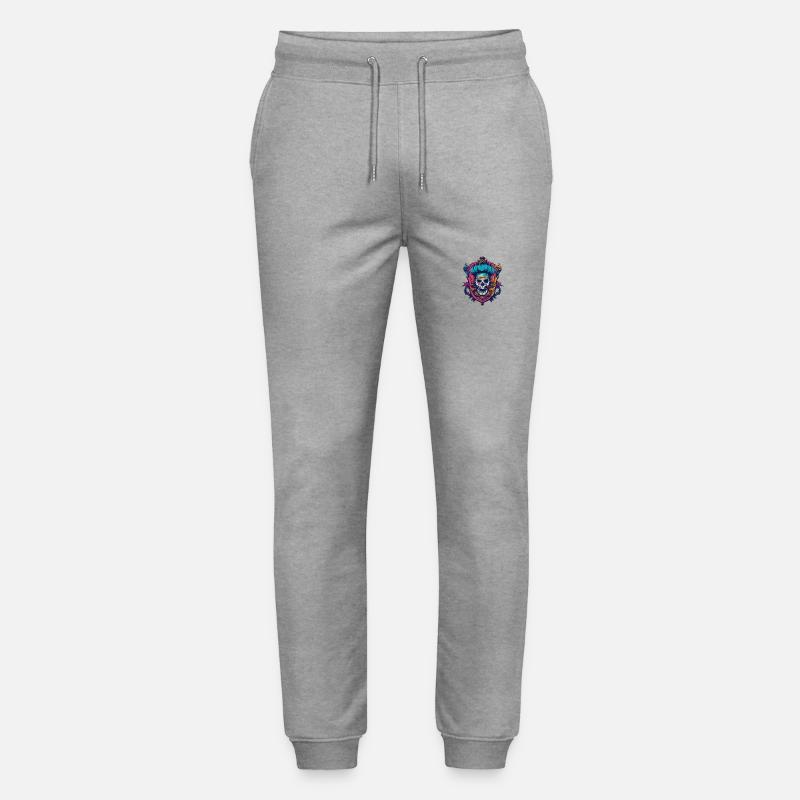 Crâne Squelette Chef - Pantalon de jogging bio MOVER Stanley/Stella unisexe - gris chiné