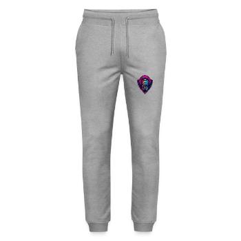 Spartan Skull Gladiator - Stanley/Stella Mover Unisex Organic Jogging Trousers - heather grey - Front - Marisol (170cm) & Nik (191cm)