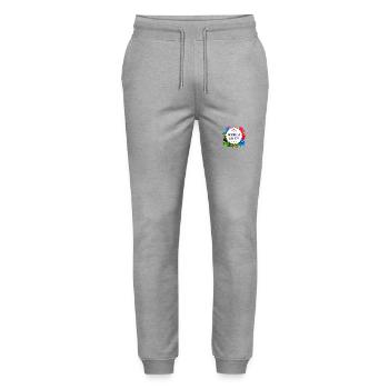 Amsterdam 2024 Colorful - Stanley/Stella Mover Unisex Organic Jogging Trousers - heather grey - Front - Marisol (170cm) & Nik (191cm)