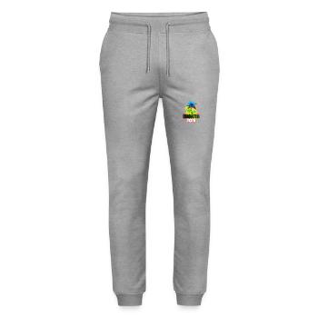 Croatia 2025 Colorful Palm Trees - Stanley/Stella Mover Unisex Organic Jogging Trousers - heather grey - Front - Marisol (170cm) & Nik (191cm)