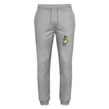 Hot Dog Lustig - Stanley/Stella Unisex Bio Jogginghose Mover  - Grau meliert - Vorne - Marisol (170cm) & Nik (191cm)