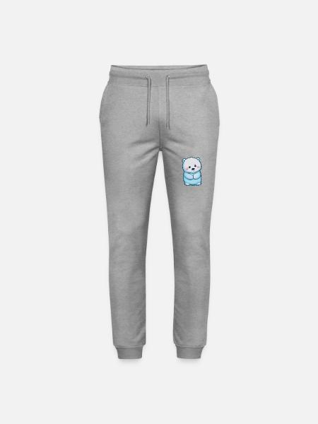 Totally cute polar bear - Stanley/Stella Mover Unisex Organic Jogging Trousers - heather grey