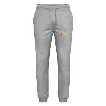 Mallorca 2024 Bunt - Stanley/Stella Unisex Bio Jogginghose Mover  - Grau meliert - Vorne - Marisol (170cm) & Nik (191cm)