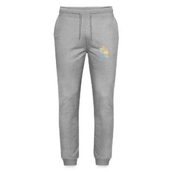 Équipe de patineurs colorés - Pantalon de jogging bio MOVER Stanley/Stella unisexe - gris chiné - Devant - Marisol (170cm) & Nik (191cm)
