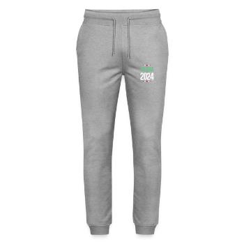 Vacances à Vienne 2024 Vienne - Pantalon de jogging bio MOVER Stanley/Stella unisexe - gris chiné - Devant - Marisol (170cm) & Nik (191cm)