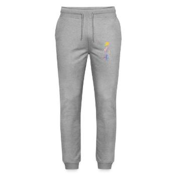 Triathlon femme aquarelle - Pantalon de jogging bio MOVER Stanley/Stella unisexe - gris chiné - Devant - Marisol (170cm) & Nik (191cm)