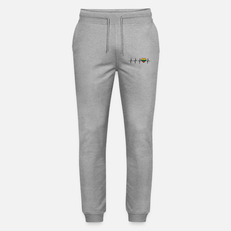 Litauen Herzschlag Flagge Litauer - Stanley/Stella Unisex Bio Jogginghose Mover  - Grau meliert