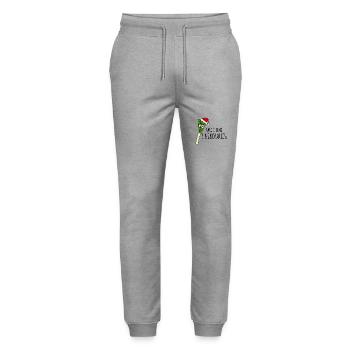 Halo I bims 1 Nikolauch - Stanley/Stella Unisex Bio Jogginghose Mover  - Grau meliert - Vorne - Marisol (170cm) & Nik (191cm)