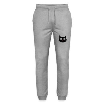 Cute cat, tomcat with heart-shaped nose - Stanley/Stella Mover Unisex Organic Jogging Trousers - heather grey - Front - Marisol (170cm) & Nik (191cm)