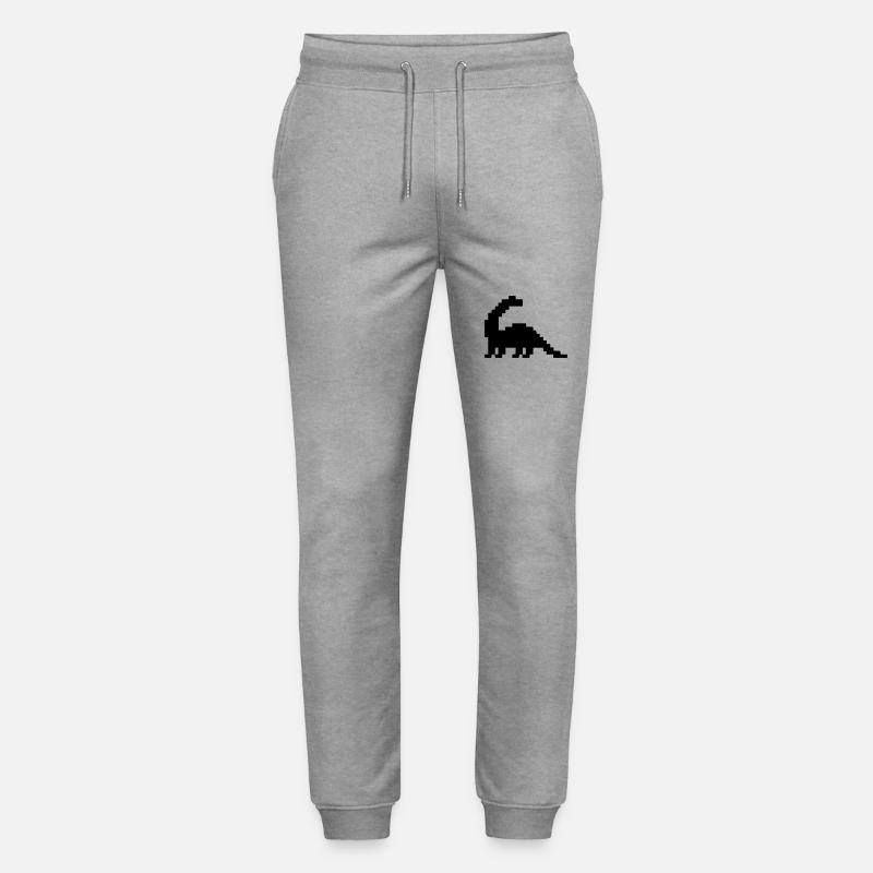 Dinosaurier Brontosaurus Pixel - Stanley/Stella Unisex Bio Jogginghose Mover  - Grau meliert