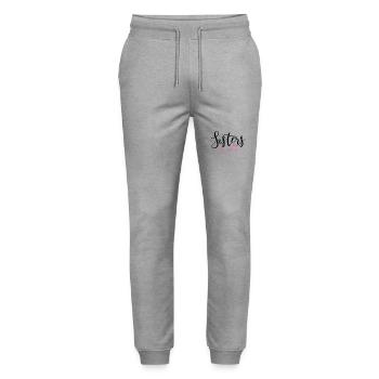 Sister Sisters Siblings Sisters on tour - Stanley/Stella Mover Unisex Organic Jogging Trousers - heather grey - Front - Marisol (170cm) & Nik (191cm)