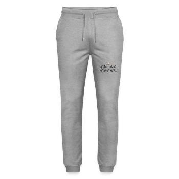 Kita mit Herz - Stanley/Stella Unisex Bio Jogginghose Mover  - Grau meliert - Vorne - Marisol (170cm) & Nik (191cm)