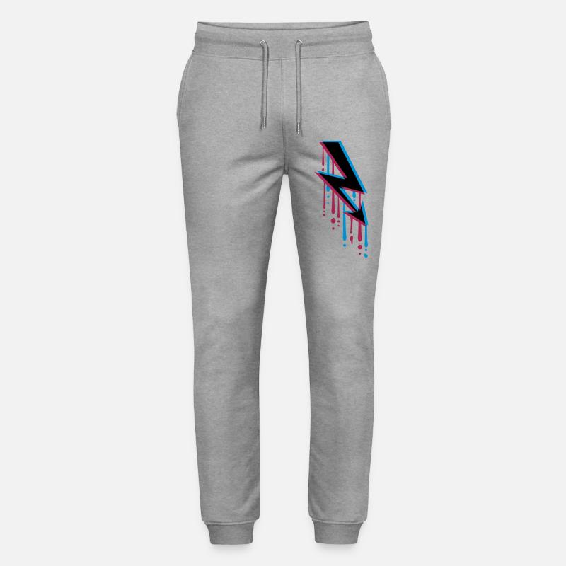slipp graffiti 3d elektrisk lyn elektrisitet energi - Stanley/Stella Mover økologisk unisex-joggebukse - gråmelert