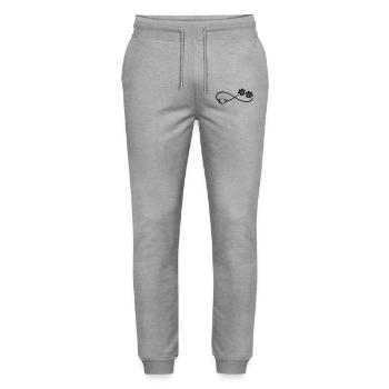 Dog paw with heart - Stanley/Stella Mover Unisex Organic Jogging Trousers - heather grey - Front - Marisol (170cm) & Nik (191cm)