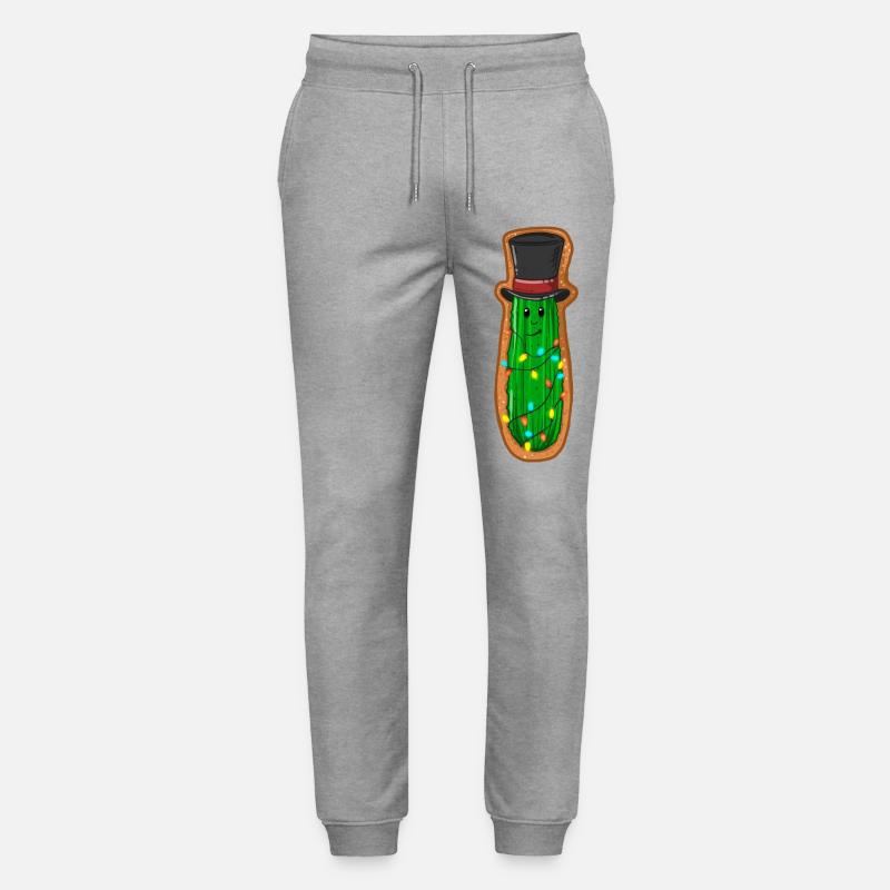 Weihnachtliche Gurke mit Zylinder - Stanley/Stella Unisex Bio Jogginghose Mover  - Grau meliert