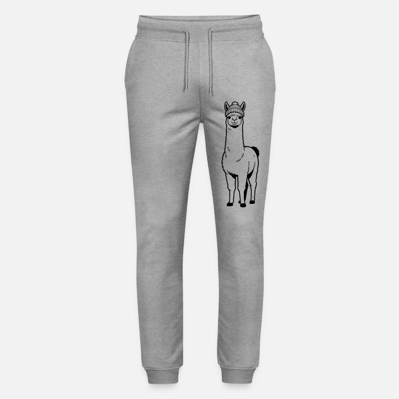 Llama Beanie - Stanley/Stella Unisex Bio Jogginghose Mover  - Grau meliert