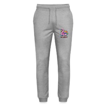 Colorful Flamingo – Be Proud of How You Are - Stanley/Stella Mover Unisex Organic Jogging Trousers - heather grey - Front - Marisol (170cm) & Nik (191cm)