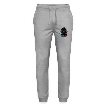 Level Up Your Life – Gamer-Silhouette - Stanley/Stella Unisex Bio Jogginghose Mover  - Grau meliert - Vorne - Marisol (170cm) & Nik (191cm)