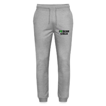 I love irish girls - Stanley/Stella Mover Unisex Organic Jogging Trousers - heather grey - Front - Marisol (170cm) & Nik (191cm)