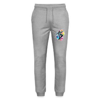 Snowboarder / Wintersport / Piste / Schnee / Alpen - Stanley/Stella Unisex Bio Jogginghose Mover  - Grau meliert - Vorne - Marisol (170cm) & Nik (191cm)