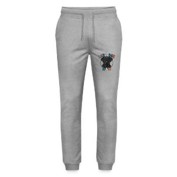 Labrador Dad Dogs Dog Labbi Wilsigns - Stanley/Stella Mover Unisex Organic Jogging Trousers - heather grey - Front - Marisol (170cm) & Nik (191cm)