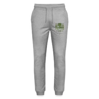 Blue Tongue Skink Reptile Keeper Streetwear - Stanley/Stella Unisex Bio Jogginghose Mover  - Grau meliert - Vorne - Marisol (170cm) & Nik (191cm)