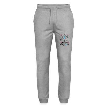 Kinder haben Flügel Fliegen Danke Kita Abschied - Stanley/Stella Unisex Bio Jogginghose Mover  - Grau meliert - Vorne - Marisol (170cm) & Nik (191cm)