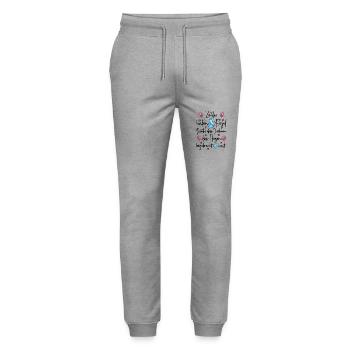 Kinder haben Flügel Fliegen Danke Kita Abschied - Stanley/Stella Unisex Bio Jogginghose Mover  - Grau meliert - Vorne - Marisol (170cm) & Nik (191cm)