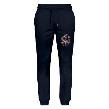 Halloween Eule - Stanley/Stella Unisex Bio Jogginghose Mover  - Navy - Vorne - Marisol (170cm) & Nik (191cm)