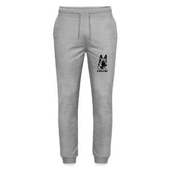 Belgian Malinois life is better Hunde Wilsigns - Stanley/Stella Unisex Bio Jogginghose Mover  - Grau meliert - Vorne - Marisol (170cm) & Nik (191cm)