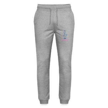 Ahoi Team Bride - JGA T-Shirt - Stanley/Stella Unisex Bio Jogginghose Mover  - Grau meliert - Vorne - Marisol (170cm) & Nik (191cm)