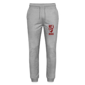 Skiing Snowboard Mountains Holiday Snow Freestyle - Stanley/Stella Mover Unisex Organic Jogging Trousers - heather grey - Front - Marisol (170cm) & Nik (191cm)
