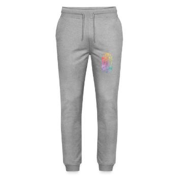 Malle Party Crew Colorful Holiday - Stanley/Stella Mover Unisex Organic Jogging Trousers - heather grey - Front - Marisol (170cm) & Nik (191cm)