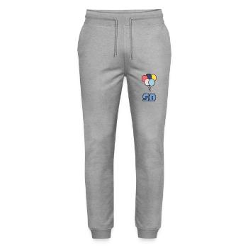 50. 50 ANS. 50e ANNIVERSAIRE. ANNIVERSAIRE 50 ANS. - Pantalon de jogging bio MOVER Stanley/Stella unisexe - gris chiné - Devant - Marisol (170cm) & Nik (191cm)