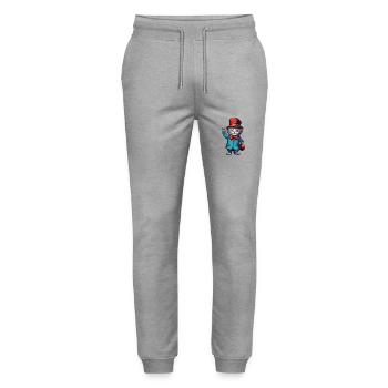 Clown Tier / Zirkus / lustig / bunt / Show / Katze - Stanley/Stella Unisex Bio Jogginghose Mover  - Grau meliert - Vorne - Marisol (170cm) & Nik (191cm)