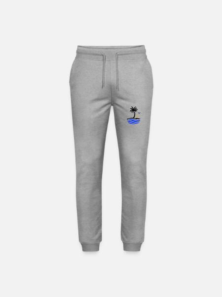 Ocean Palm Tree Summer - Stanley/Stella Mover Unisex Organic Jogging Trousers - heather grey