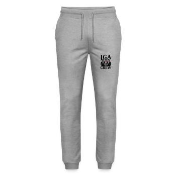 Junggesellen Crew JGA - Stanley/Stella Unisex Bio Jogginghose Mover  - Grau meliert - Vorne - Marisol (170cm) & Nik (191cm)